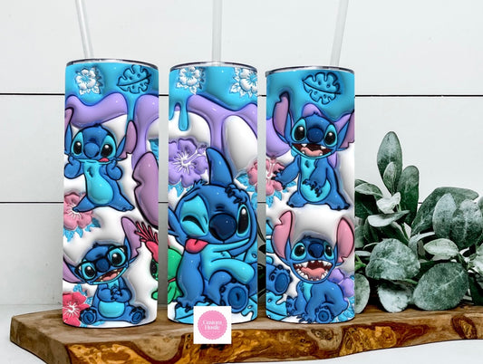 3D stitch glow in the dark 20 oz tumbler