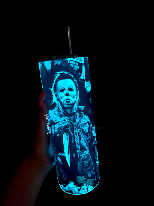 Glow in the dark Michael tumbler