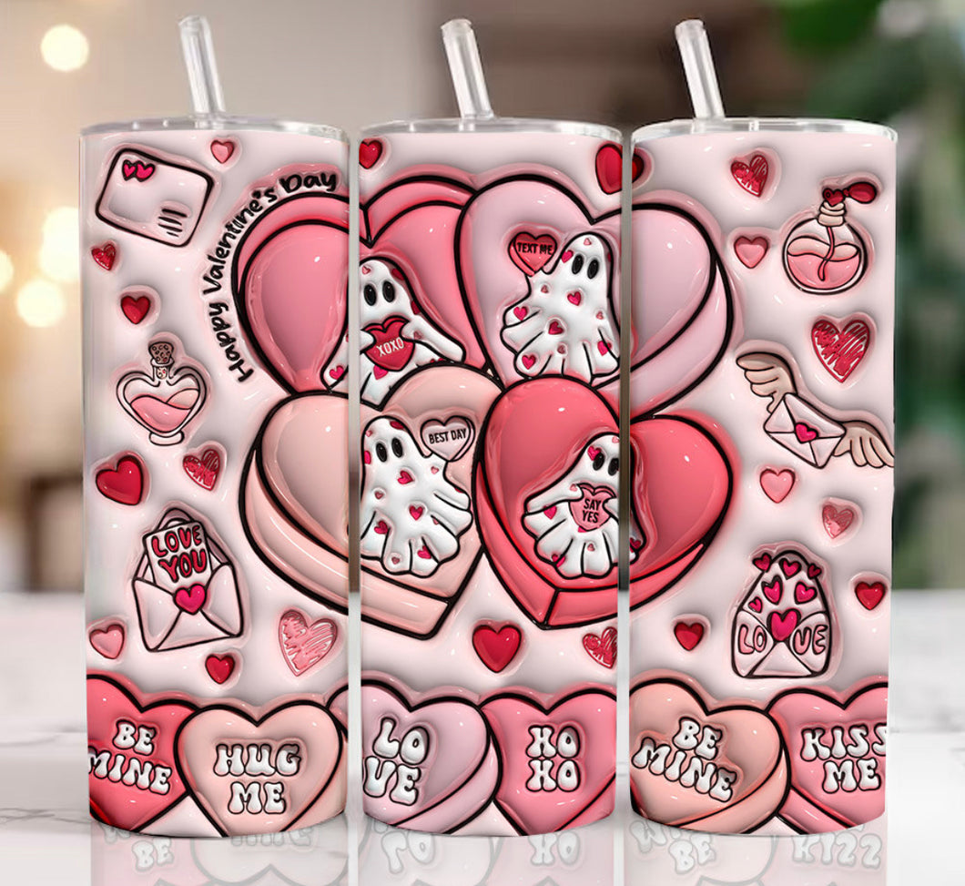 Ghost Sweathearts Valentines 3D Tumbler