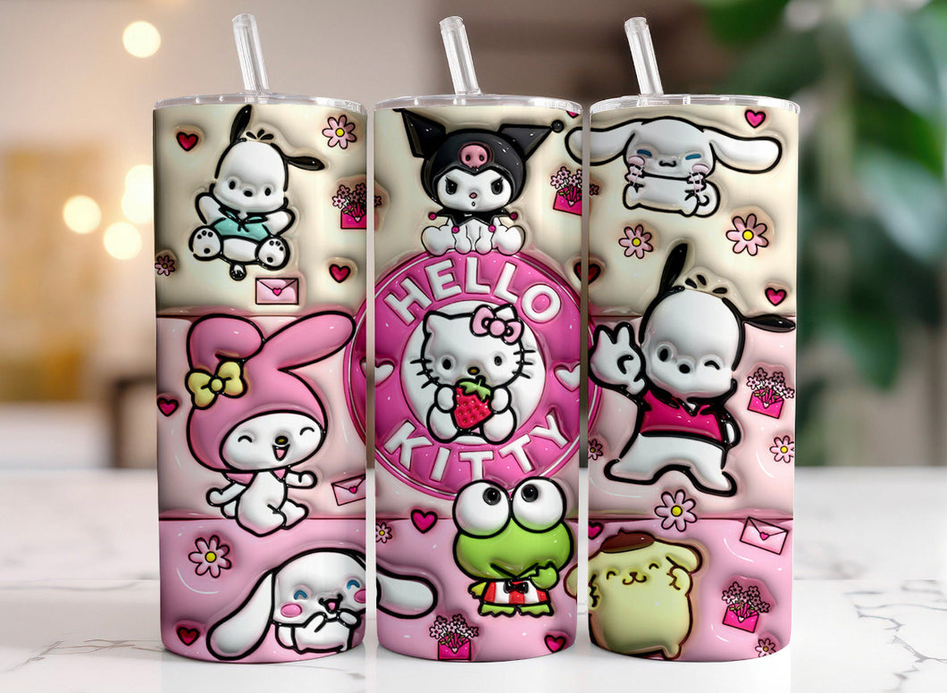 Kitty & friends 3D tumbler