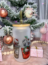 Load image into Gallery viewer, Kitty Lattes Christmas Glass Can
