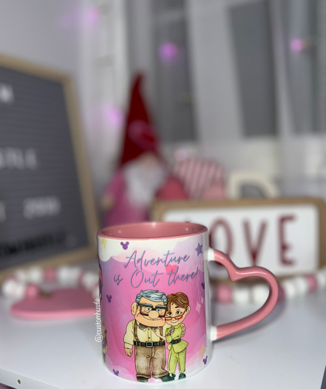 UP valentine heart handle mug