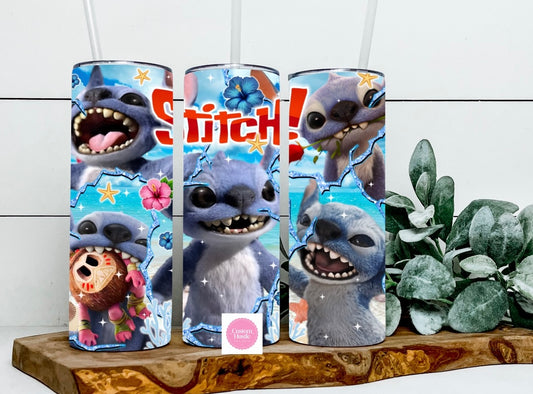 Live action glow in the dark stitch 20 oz tumbler