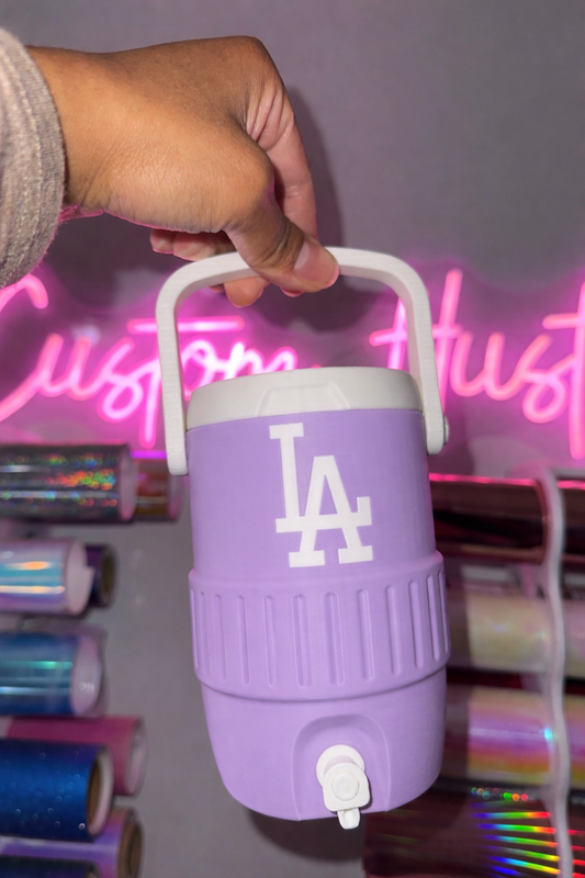 Lavender La dodgers 12 oz can holder koozie