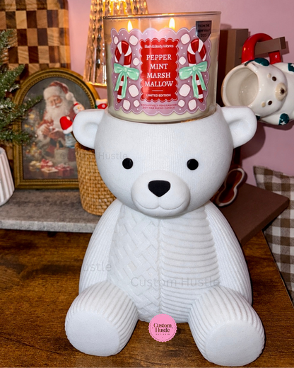 Holiday Bear 3wick candle holder