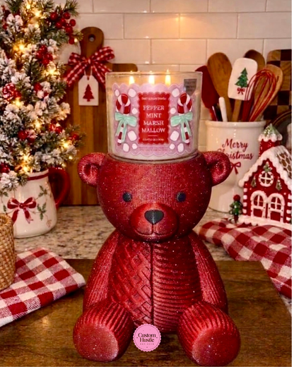 Holiday Bear 3wick candle holder