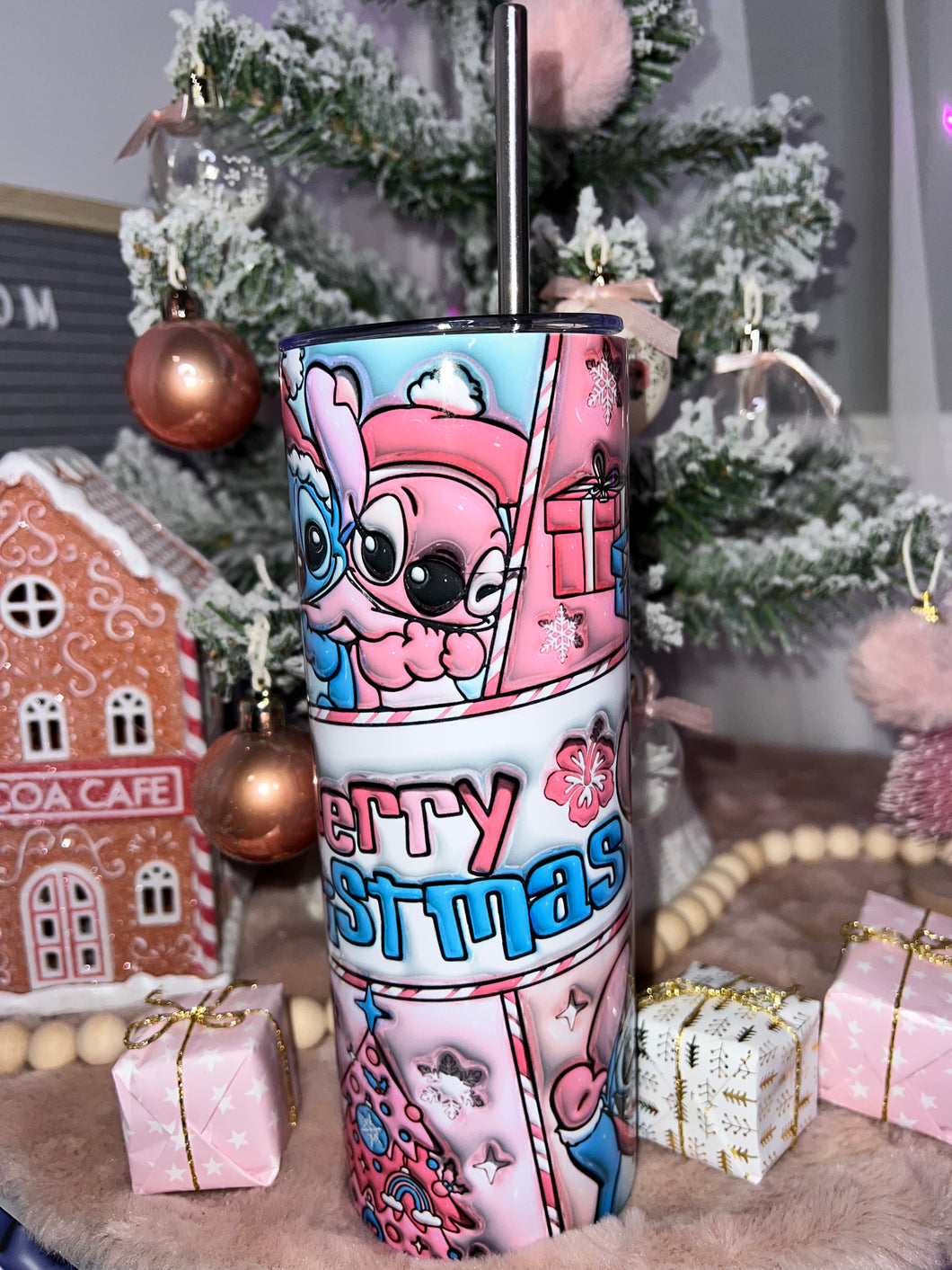 Alien & Angel Christmas 3D Tumbler