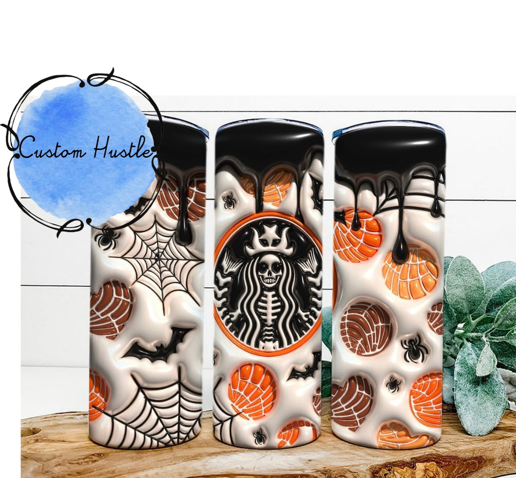 Spooky Cafecito y Concha’s 3D Tumbler