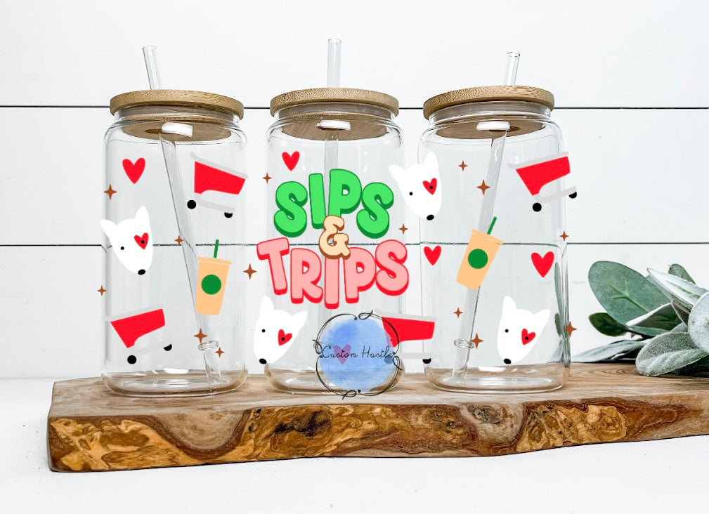 Sips and Trips Glass Can Vinyl Wrap – Customhustle