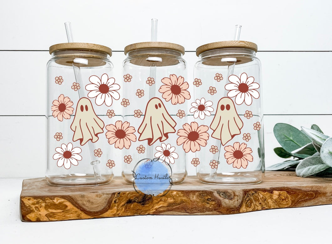 Floral Ghosts Glass Can Wrap