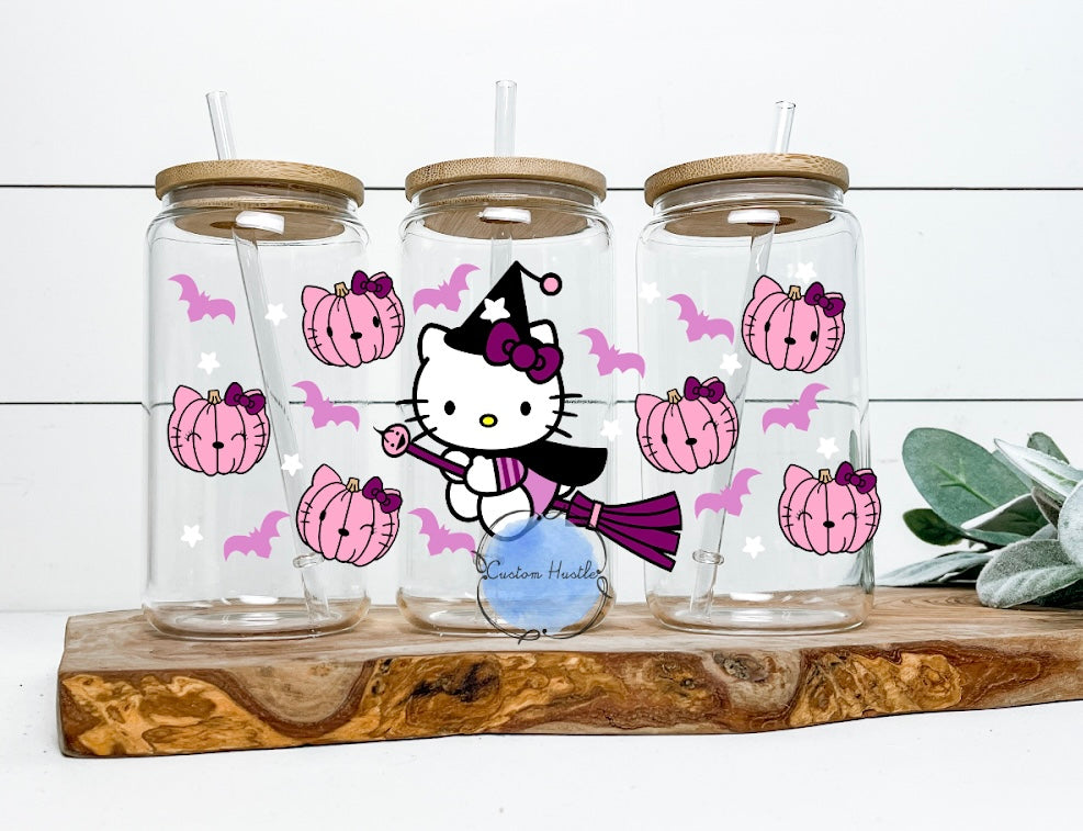 Kitty witch glass can vinyl wrap