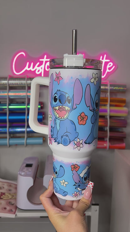 Glow in the dark stitch 40 oz tumbler
