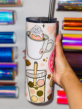 Load image into Gallery viewer, Cafecito y chisme 20  oz skinny tumbler
